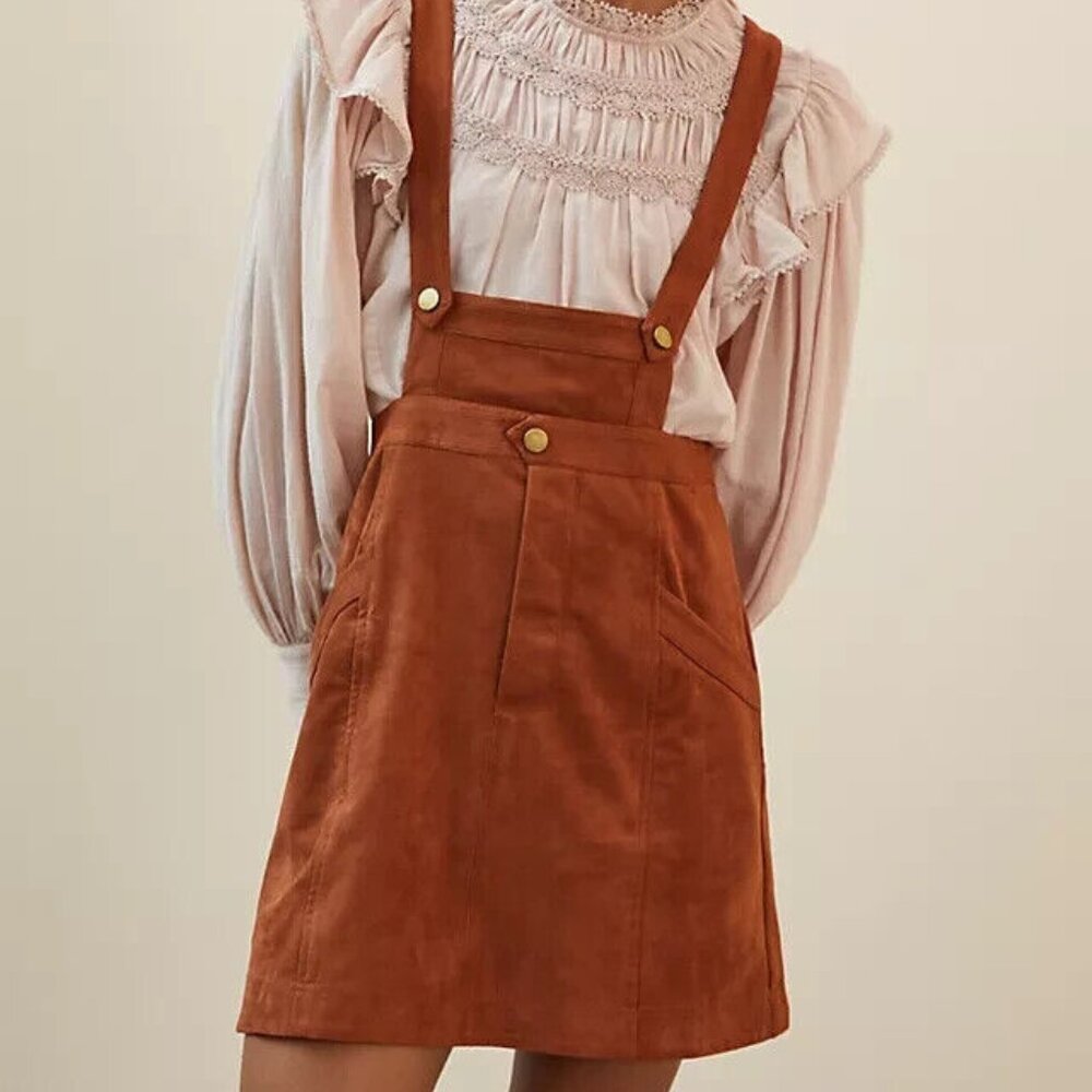 Anthropologie Pilcro Sueded Overall Skirt